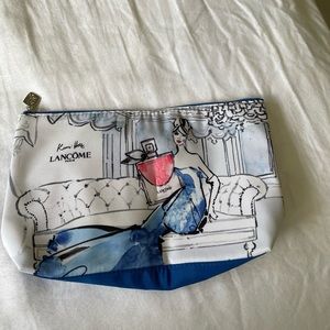 Lancôme blue white makeup cosmetic bag